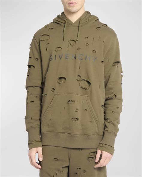 givenchy rainbow hoodie|Givenchy men's destroyed hoodie.